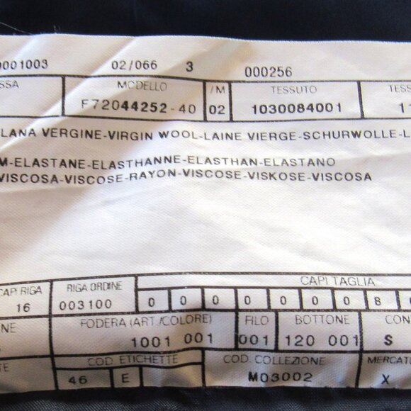 Armani Traditional Style Black Suit Jacket, Made in Italy, Size 44L, F222 - Picture 6 of 6